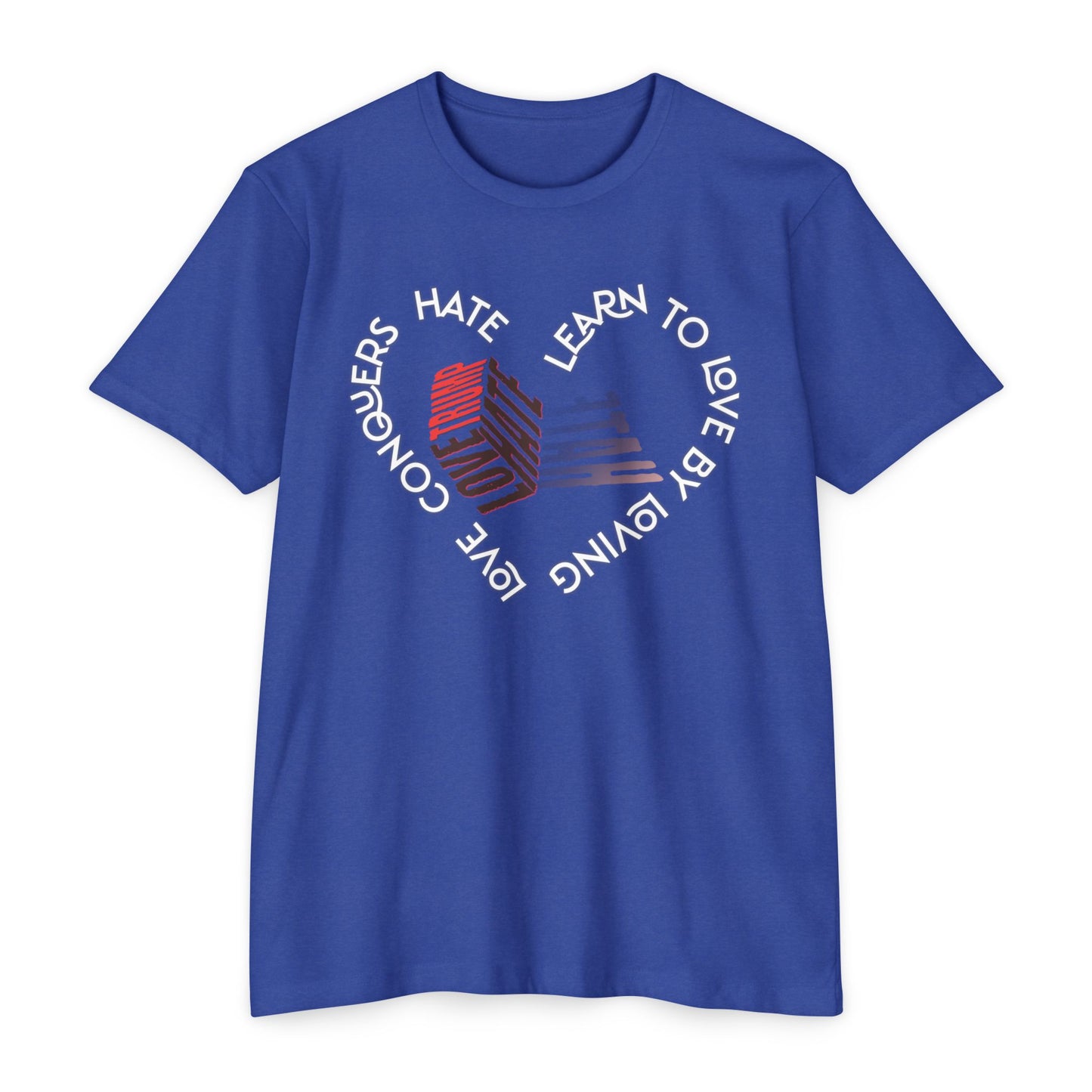 Vibrant Love Trump Hate Unisex T-Shirt, Graphic Tee for Casual Wear, Ideal for Gift, Summer Vibes, Celebration Style, Trendy Streetwear