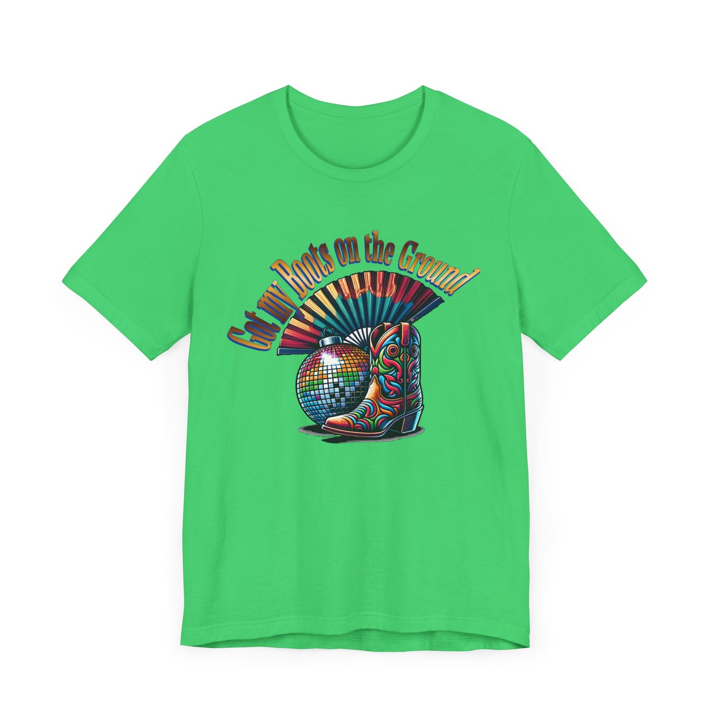 Boots on the Ground Groove Tee, Disco Ball Unisex Jersey Tee - Fun Tee for Latest Dance Crave Boots on the Ground Music Lovers