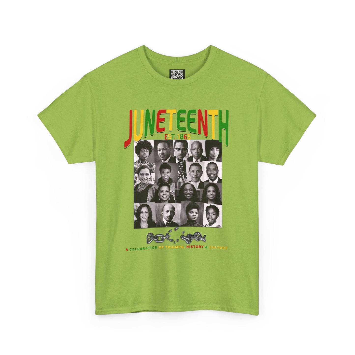 Juneteenth Celebration T-Shirt – "Let Freedom Ring" Colorful Chain Design (Est. 1865)