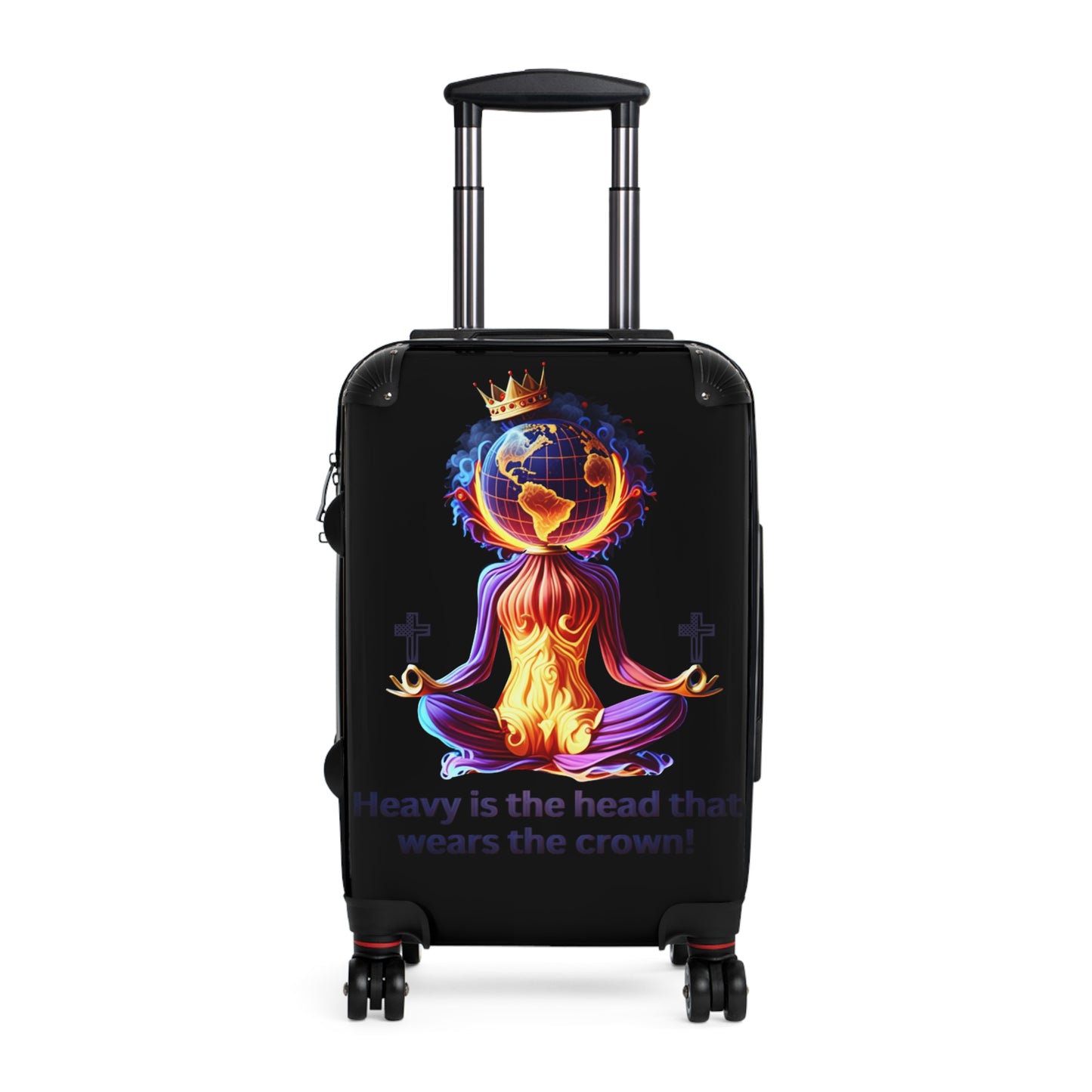 "Heavy is the Head" Travel Suitcase, Women Custom Suitcase, Inspirational Suitcase for Women, Colorful Suitcase for Women