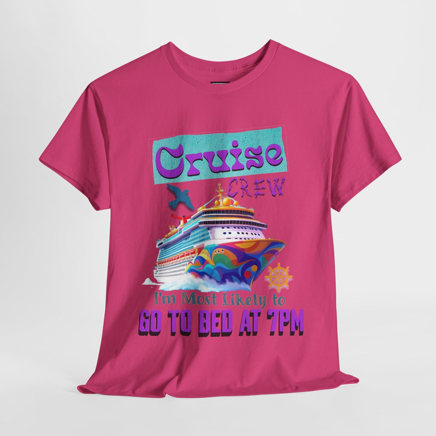 Cruise Crew Unisex Heavy Cotton Tee, Vacation Shirt, Funny Travel Gift, Cruise Enthusiast Apparel, Summer Tee, Sea Adventure Wear