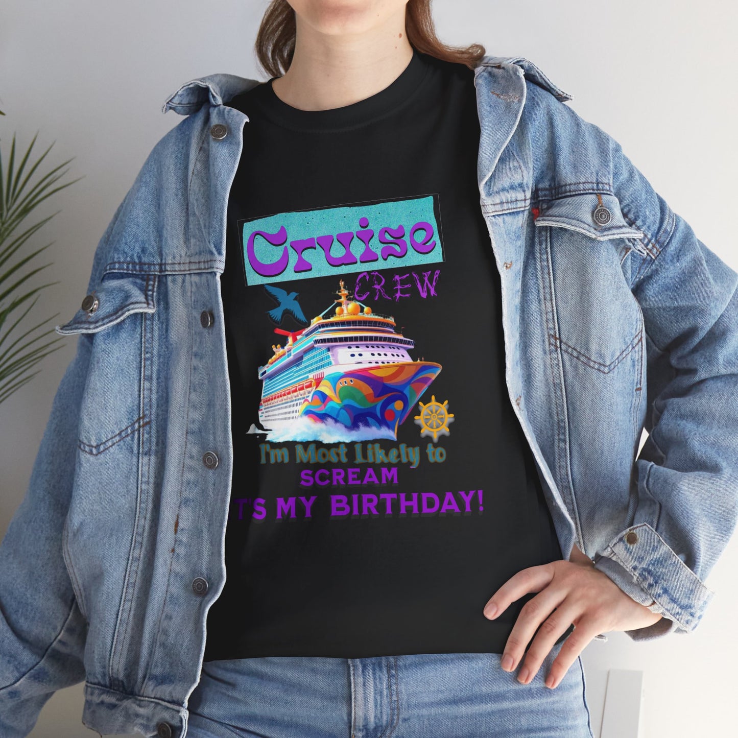 Cruise Crew Birthday T-Shirt, Vacation Shirt, Travel Tee, Fun Cruise Gift, Birthday Celebration Apparel for a Cruise Crew