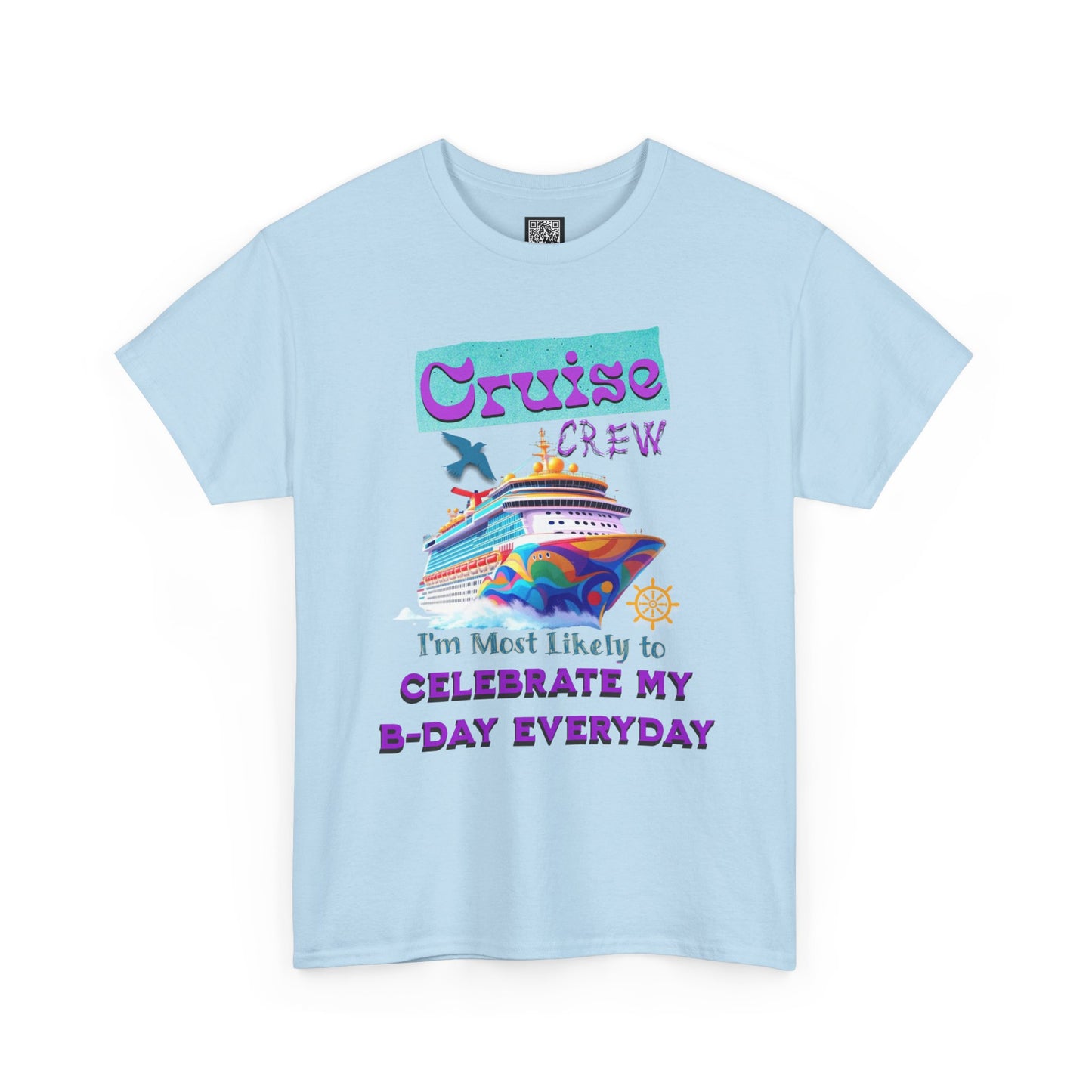 Cruise Crew Birthday Tee, Unisex Cotton T-Shirt, Vacation Apparel, Party Outfit, Gift for Travelers, Fun Cruise Wear, Cruise Birthday T-Shirt