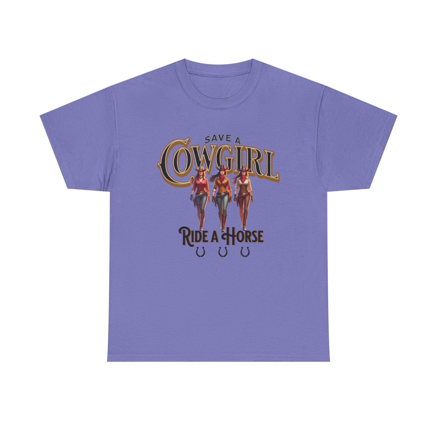 Save a Cowgirl Ride a Horse, Humorous Cowgirl T-Shirt, Cute Cowgirl Shirt for a Gift, Funny Cowgirl T-Shirt for Women, Horse Lover Shirt