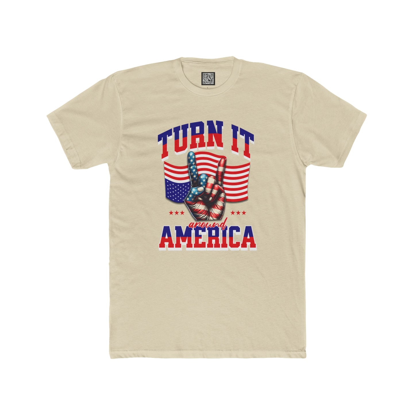 Patriotic Unisex Cotton Crew Tee - "Turn It Around America," No Kings Protest T-Shirt, Stand for Democracy Shirt for Men and Women