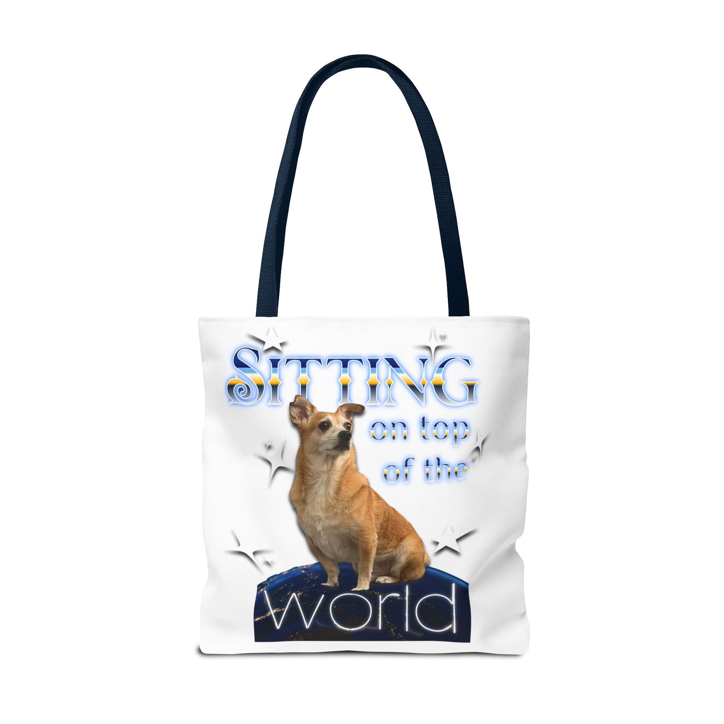 Personalized Tote Bag — "Sitting on Top of the World" Corgi Tote