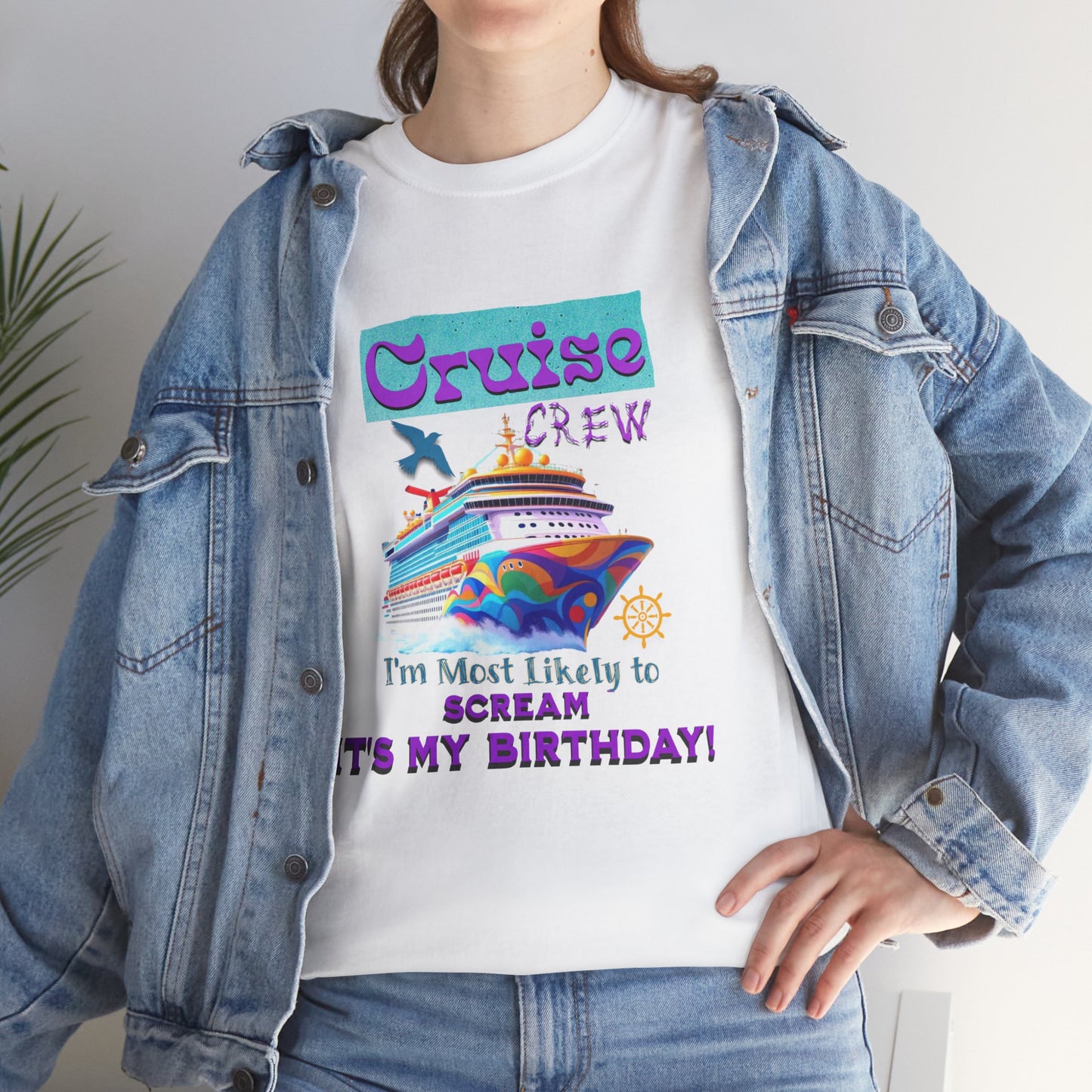 Cruise Crew Birthday T-Shirt, Vacation Shirt, Travel Tee, Fun Cruise Gift, Birthday Celebration Apparel for a Cruise Crew