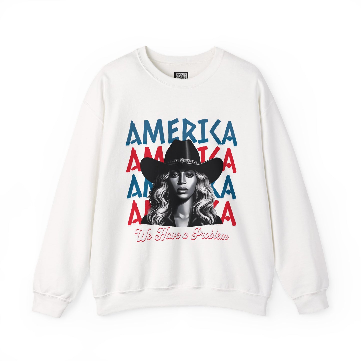 America Graphic Crewneck Sweatshirt, Beyonce America We Have a Problem, Fan Merchandise for Beyonce, Unisex Gildan Sweatshirts