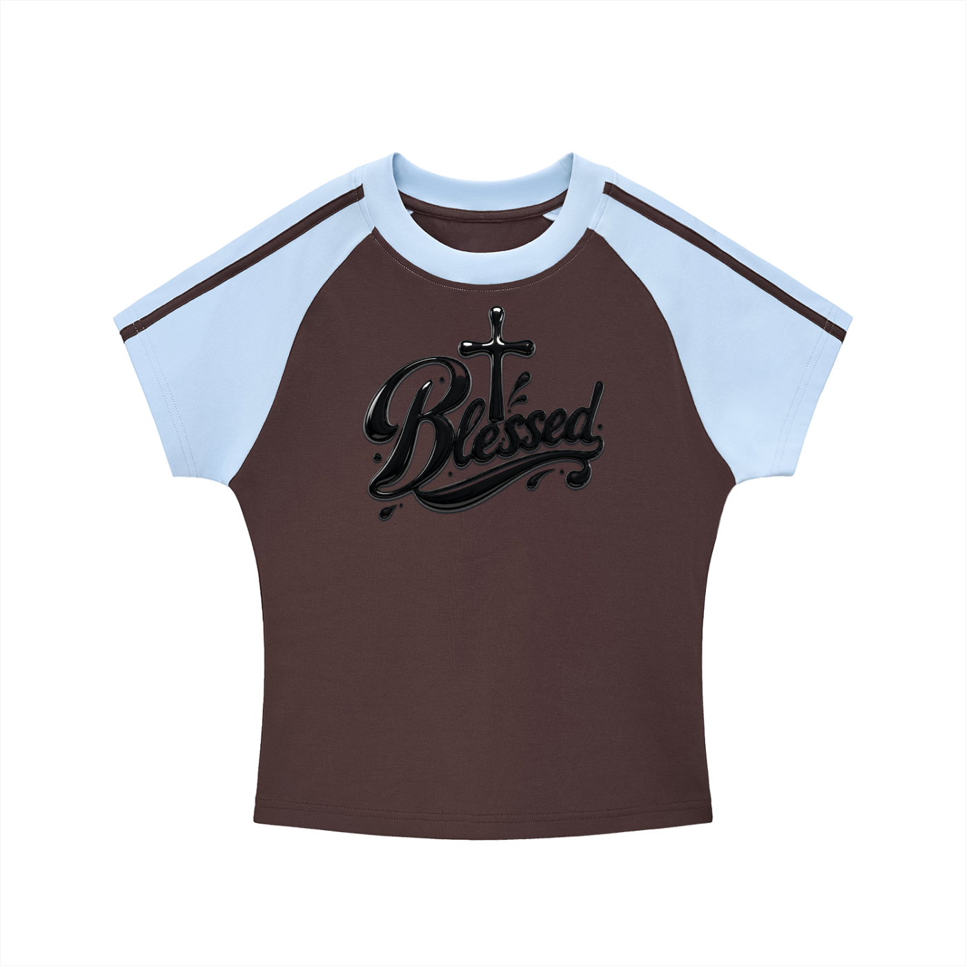 Contrast Stripes Bodycon Raglan  Sleeve T-Shirt
