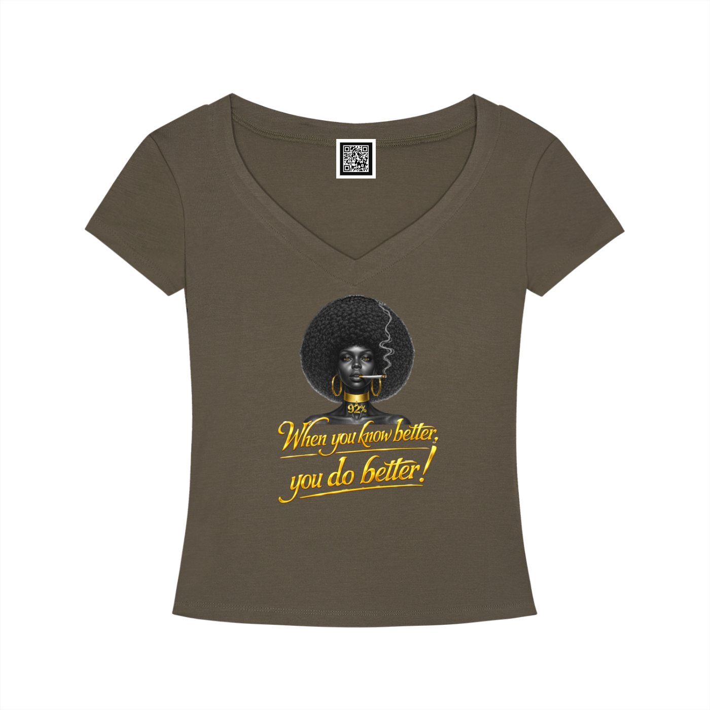 When You Know Better, You Do Better – 92% Women's Tencel Slim Fit V-Neck Crop T-Shirt