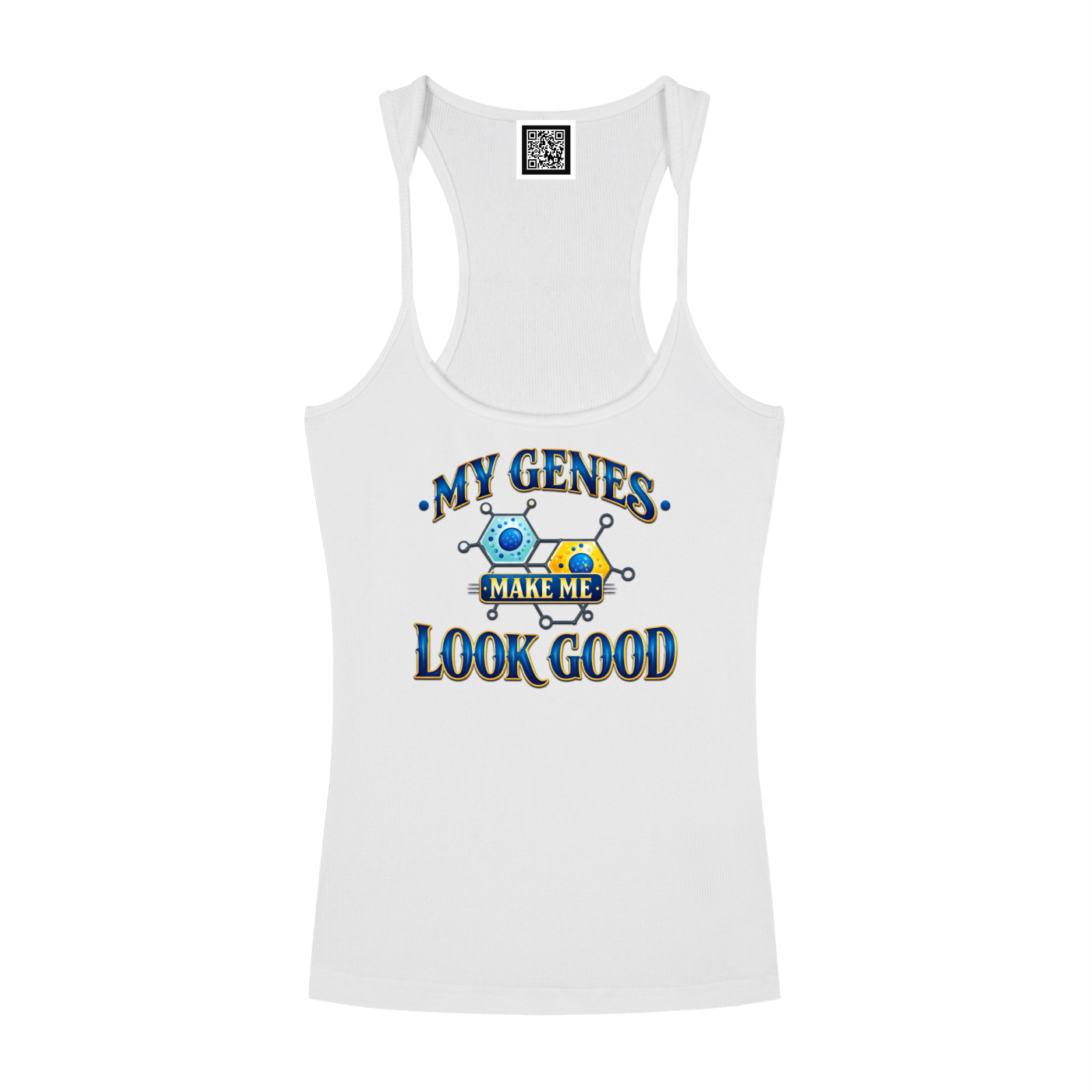 My Genes Make Me Look Good – Women's Ribbed Racerback Crop Tank Top