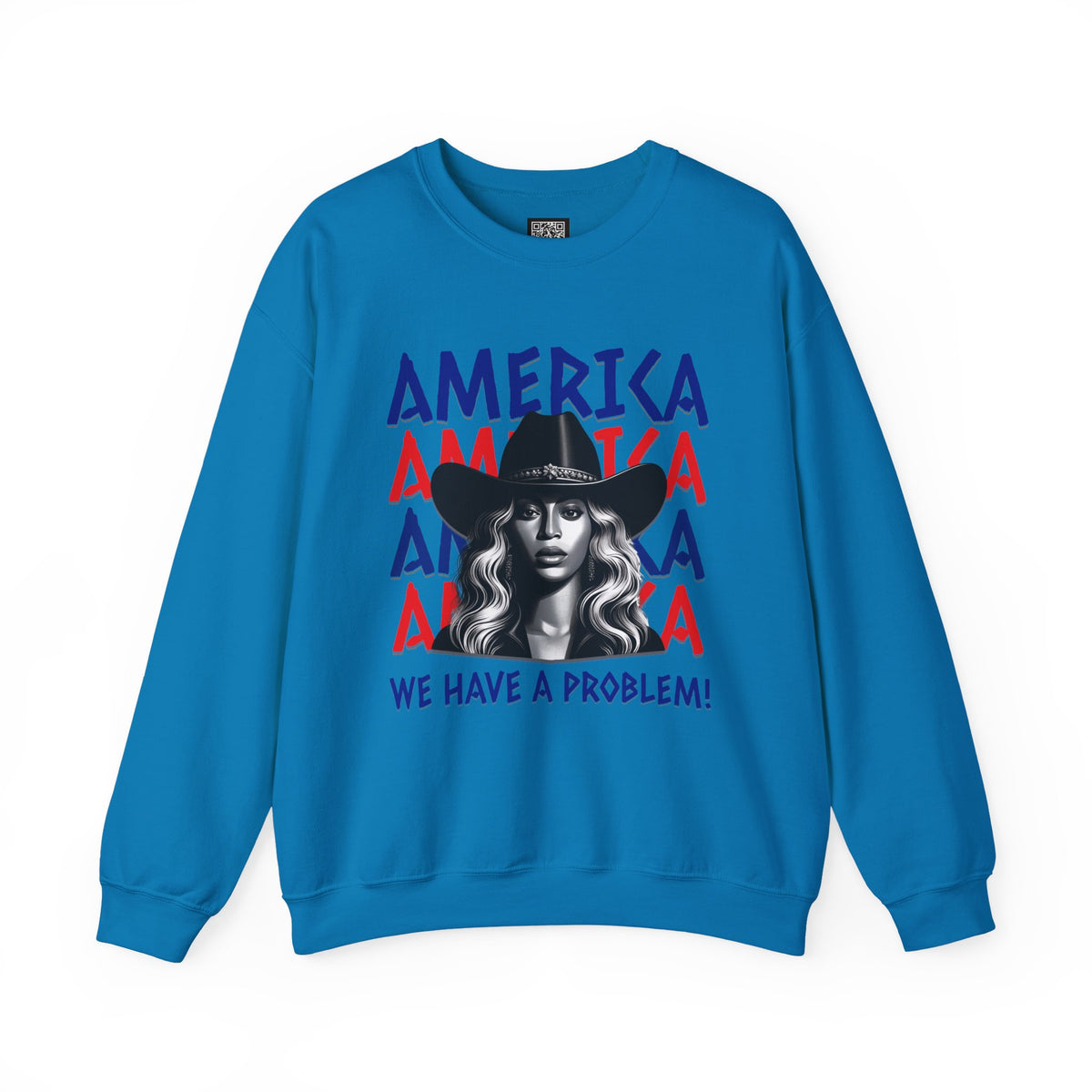 America Graphic Crewneck Sweatshirt, Beyonce America We Have a Problem, Fan Merchandise for Beyonce, Unisex Gildan Sweatshirts