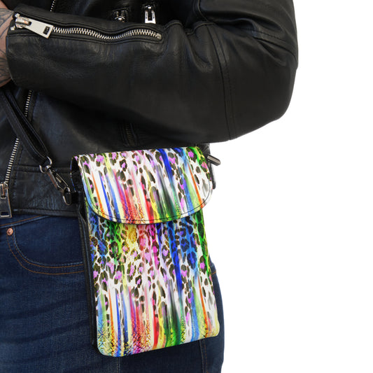 Colorful Animal Print Small Cell Phone Wallet - Stylish Crossbody Pouch for Everyday Use, Animal Print Crossbody Cellphone Case