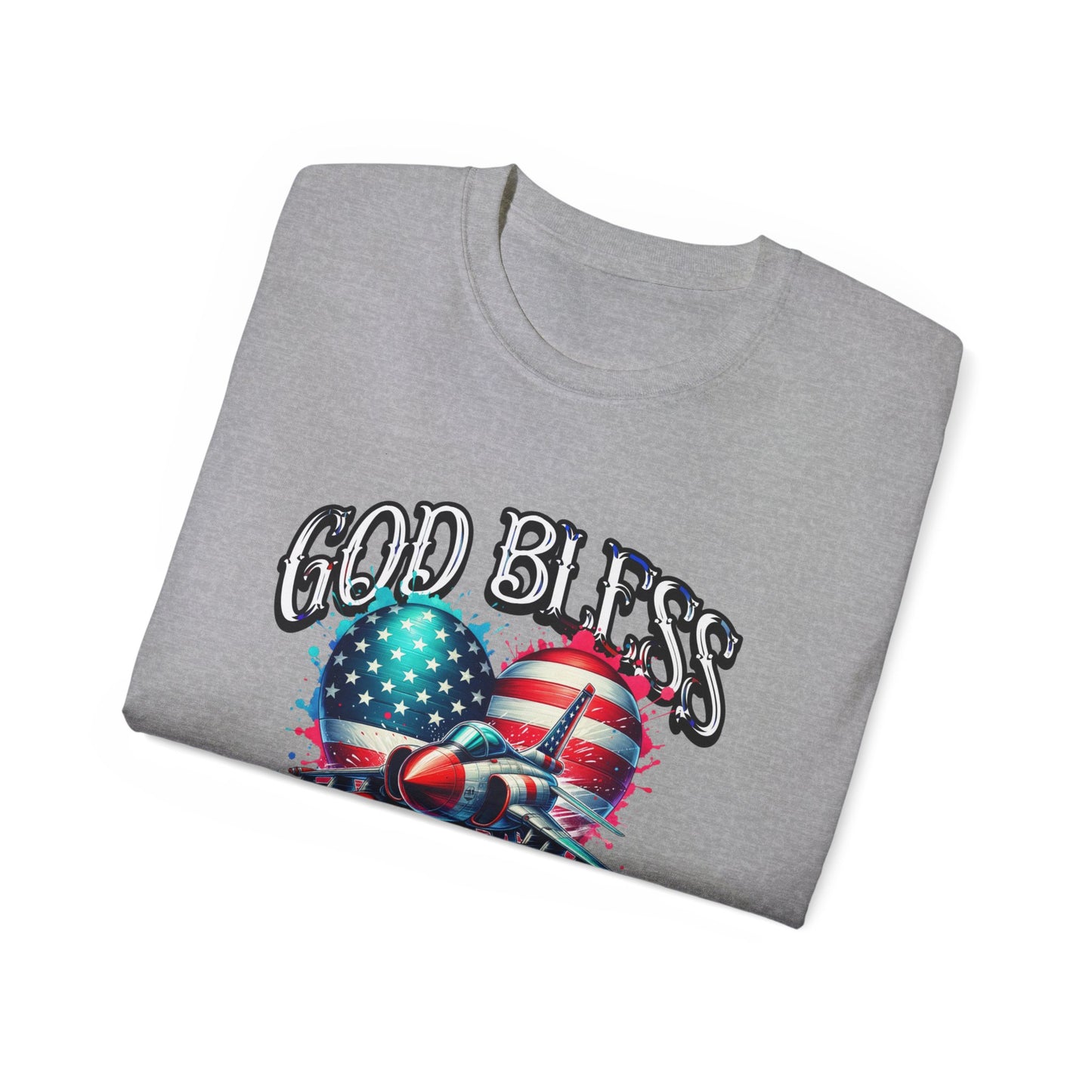 God Bless America Unisex Ultra Cotton T-Shirts, Nation in Distress Shirt, Fight for Democracy T-Shirt, God Bless the USA Tees
