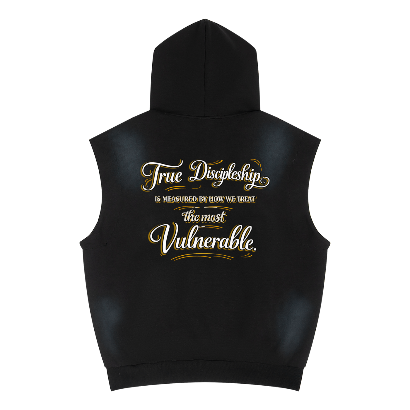 Kindness Matthew 25:40 – Unisex Vintage Wash Sun Fade Sleeveless Hoodie