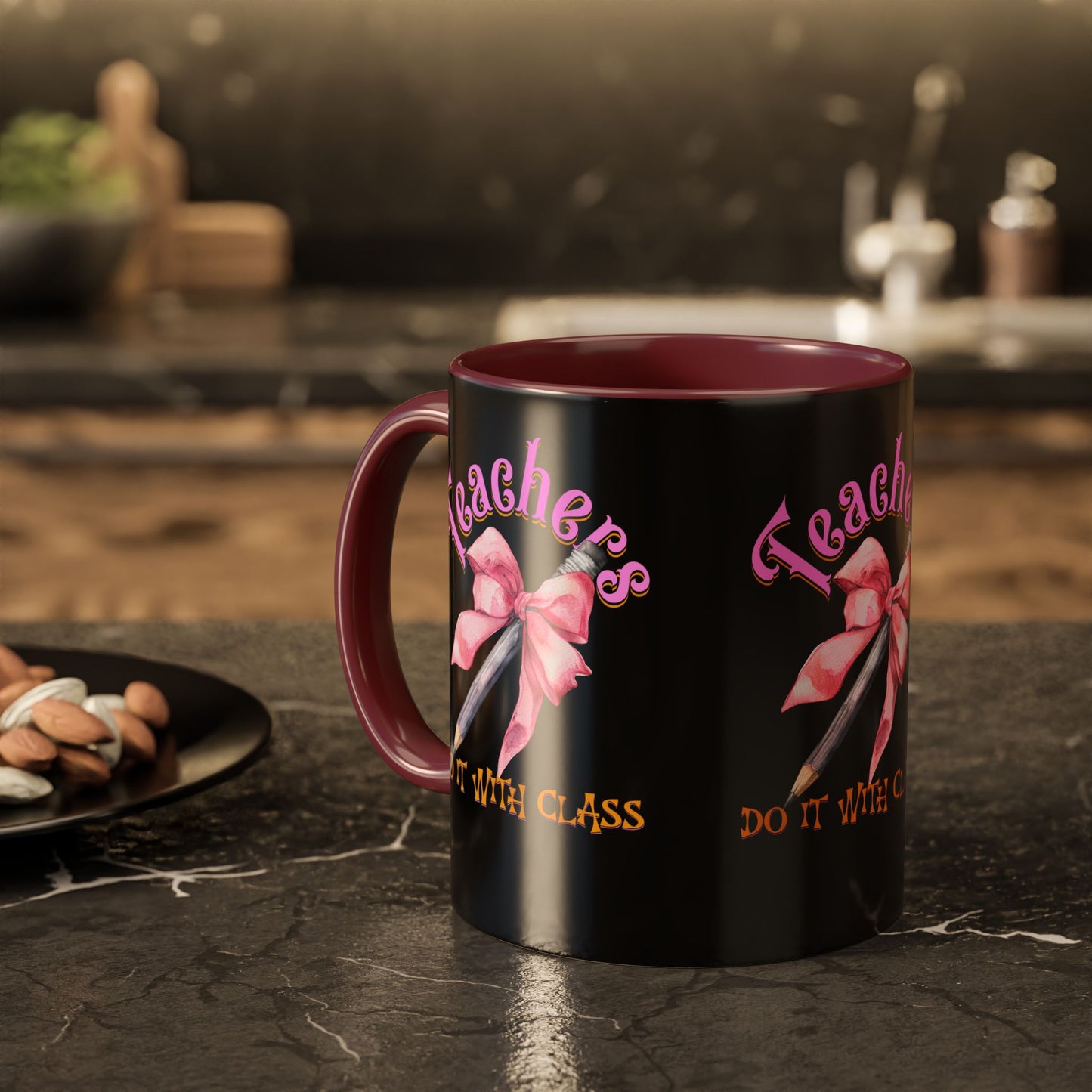 Colorful Mugs (11oz, 15oz), Teacher Appreciation Gift, Cute Gift for Teachers, Coffee Mug for Teachers, Coquette Bow Coffee Mug