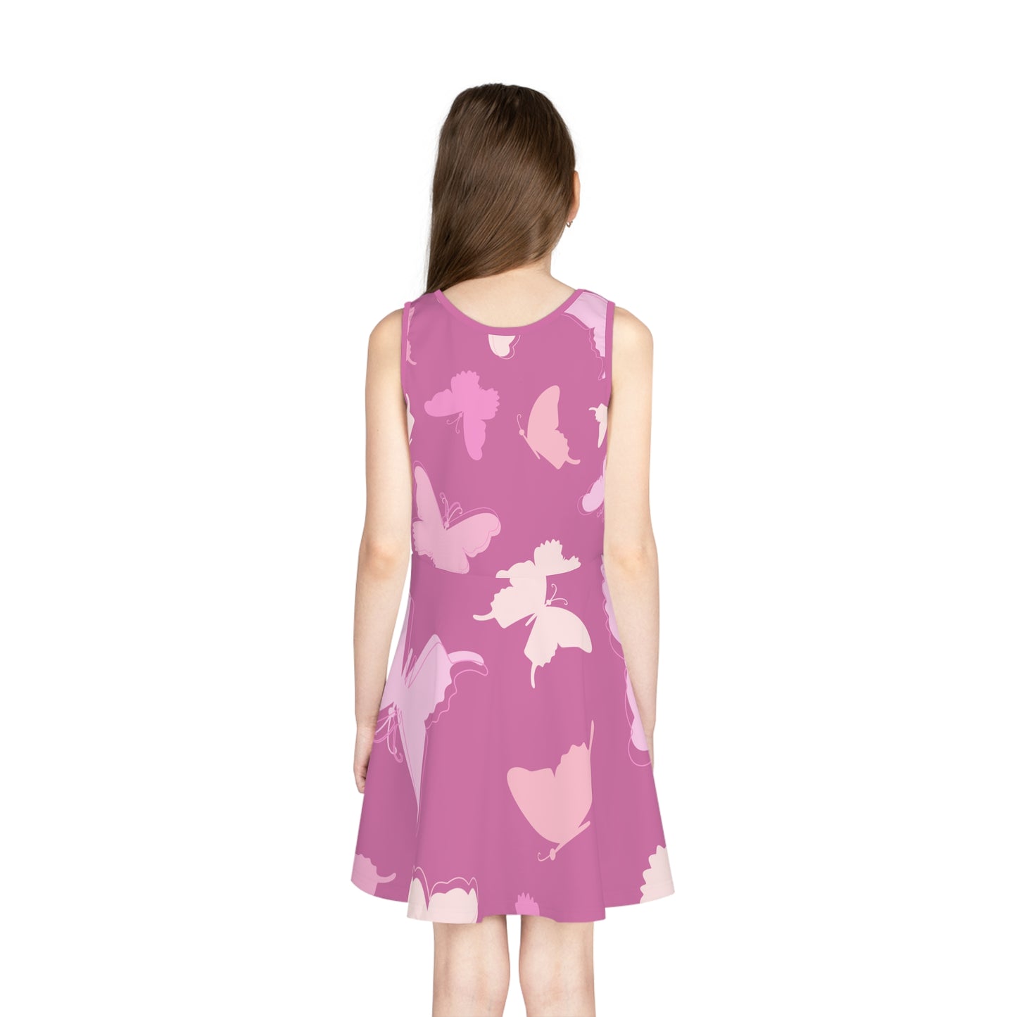 Girls' Princess Soft Purple Butterfly Sleeveless Sundress, Princess Dress for Girls 2T to XL, Cute Butterfly Dress for Toddlers