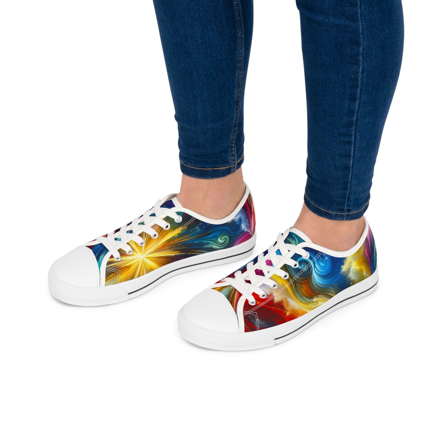 Vibrant Women's Low Top Sneakers, Colorful Casual Shoes, Trendy Tennis Shoes, Graffiti Sneakers, Lightweight Fashion Footwear