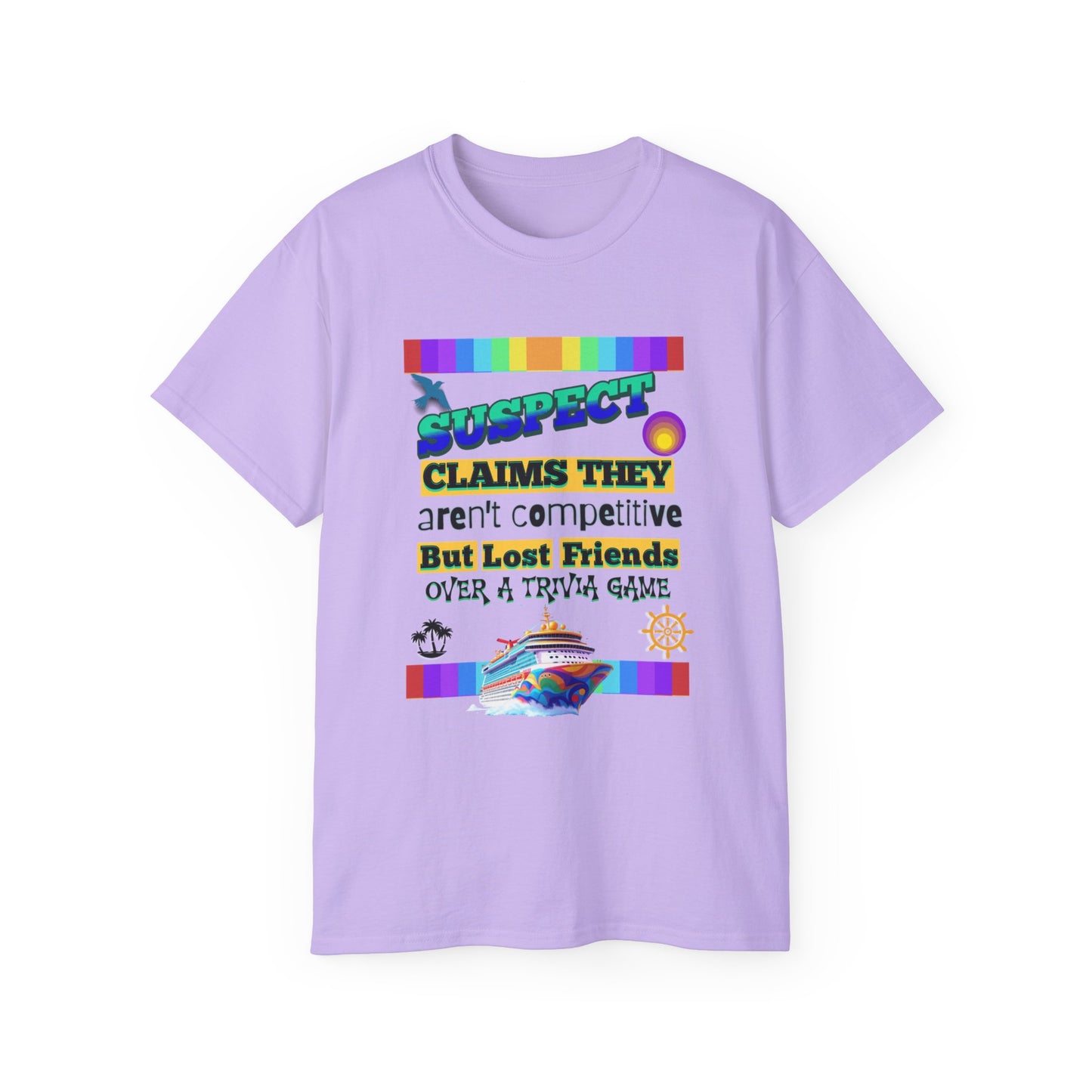 Competitive Spirit Cruise Crew Unisex Tee - Fun Trivia Game Shirt, Gift for Friends, Casual Wear, Family Game Night, Unique Graphic Tee