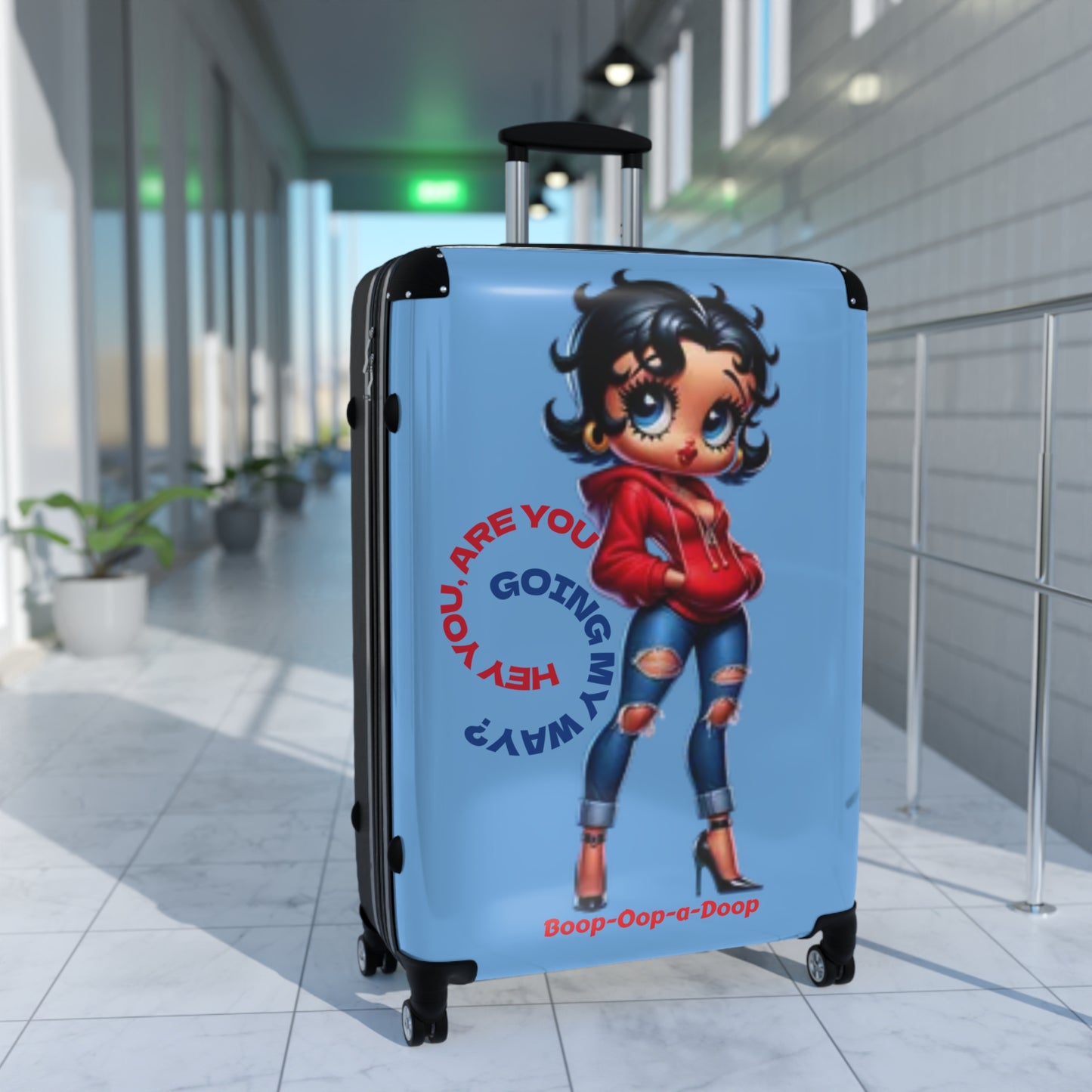 Chic Travel Suitcase with Trendy Betty Boop Cartoon Design, Durable Luggage for Fashion Lovers, Perfect Gift for Travelers, Weekend Getaways