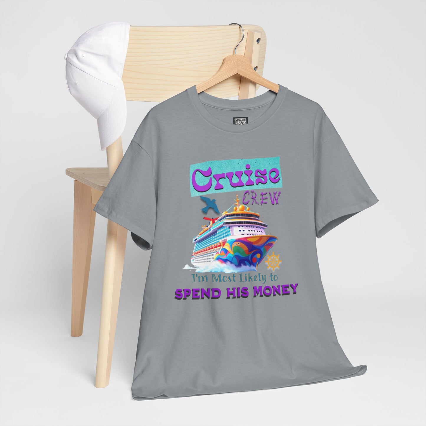 Funny Cruise Crew Tee, Vacation T-Shirt, Gift for Cruise Lovers, Vacation Humor Apparel, Travel Enthusiast Shirt, Spend His Money Tee