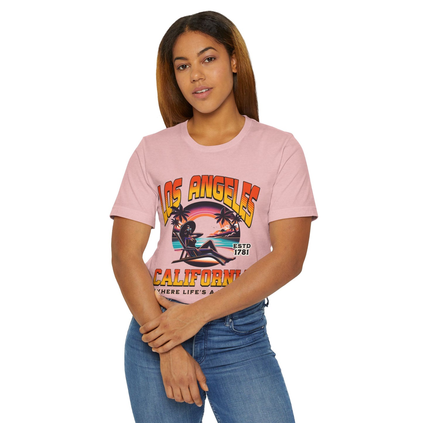 Los Angeles Vibes – “Where Life’s a Beach” Tee, Los Angeles Style Clothing, Beach Style T-Shirt, Rep Your City Los Angeles