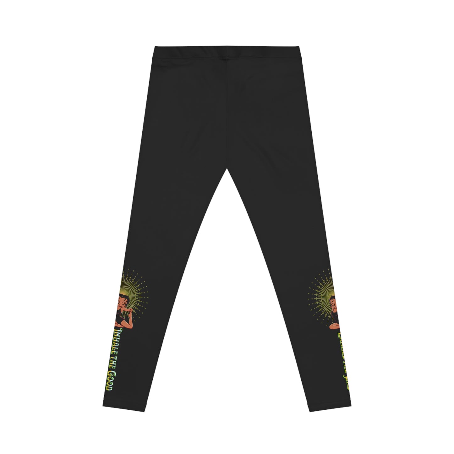 Inspirational Women's Yoga Leggings – Inhale the Good Design, Betty Boop Yoga Pants, Cute Betty Boop Leggings, Yoga Enthusiast Gear