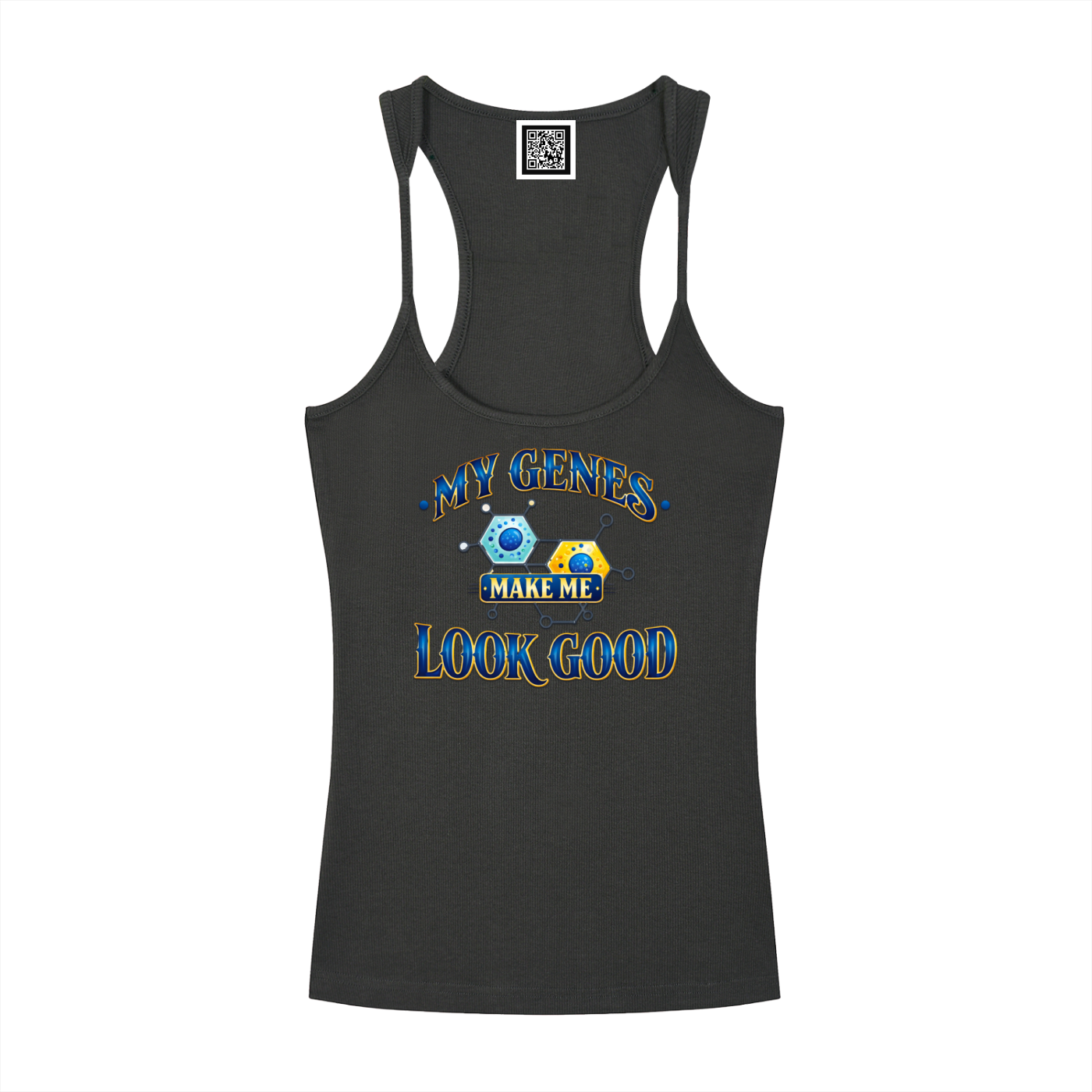 My Genes Make Me Look Good – Women's Ribbed Racerback Crop Tank Top