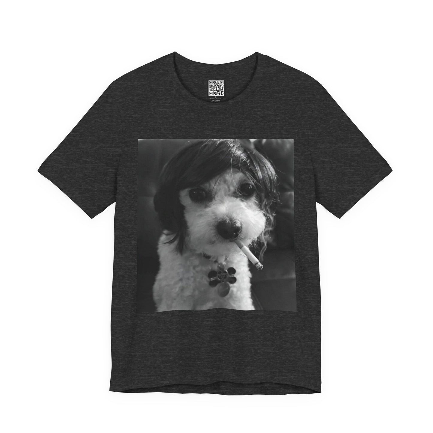 Personalized Dog Photo Tee — Retro Black & White Puppy Portrait T-Shirt