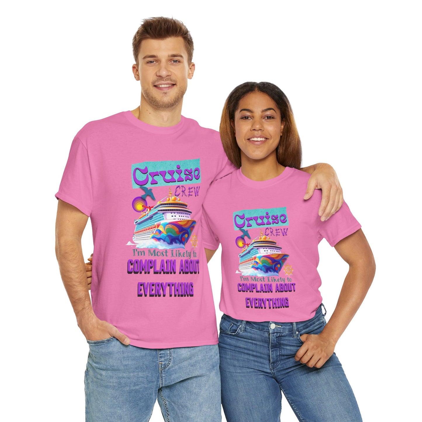 Cruise Crew Unisex Heavy Cotton Tee - Fun Travel T-Shirt for Vacations, Family Cruises, Summer Adventures, Gift for Cruise Travelers,