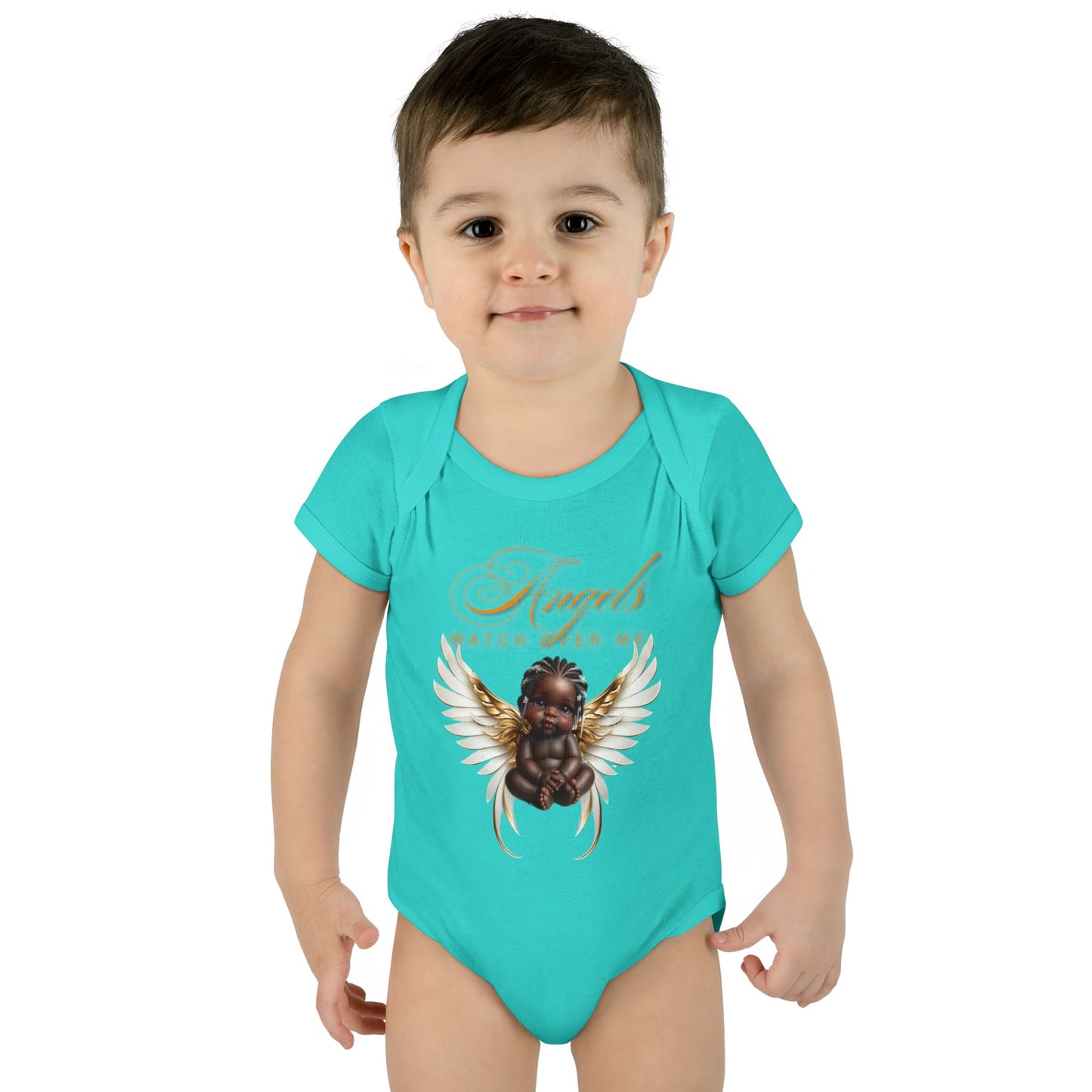 Angel Watch Over Me Infant Bodysuit – Adorable Baby Outfit for Newborns, Divine Guidance Baby Onesies, Religious Baby Onesies