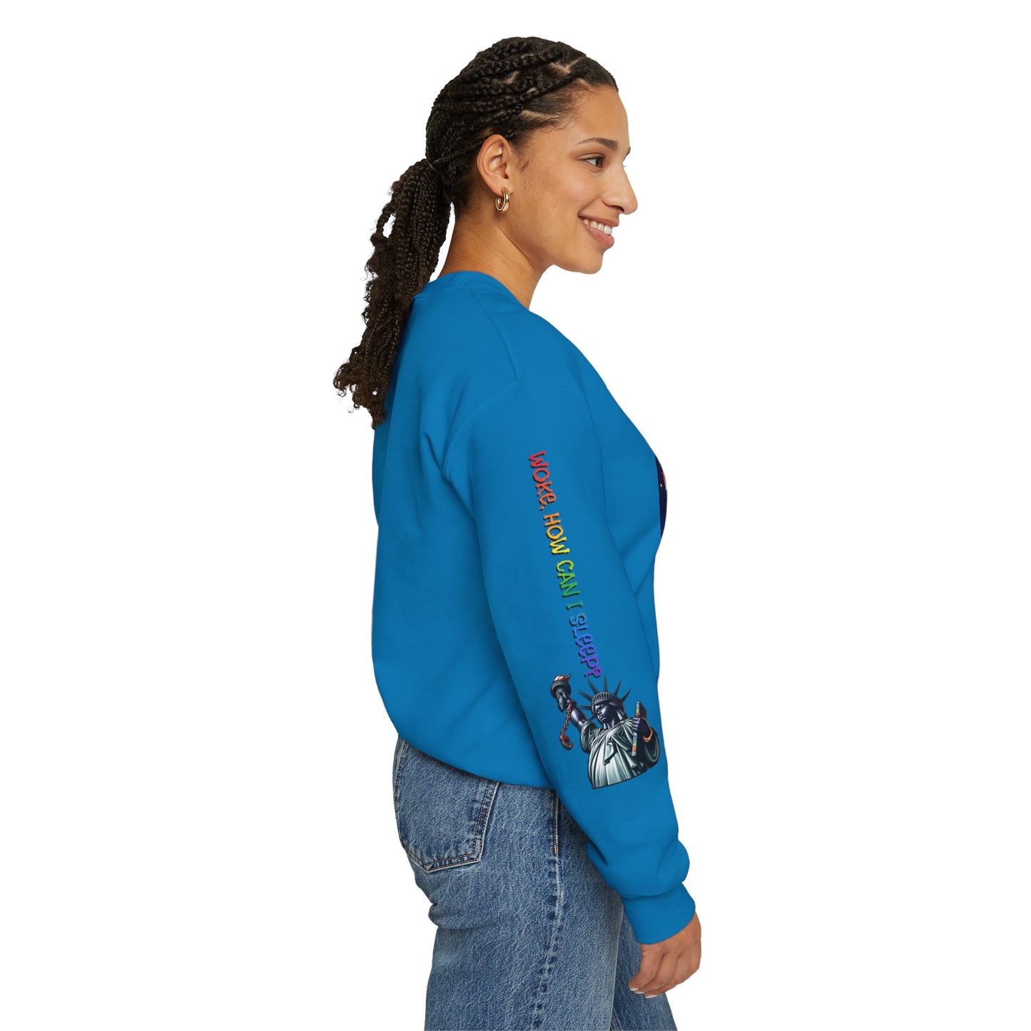 America Graphic Crewneck Sweatshirt - Juneteenth Unisex Heavy Blend™ - Casual Activist Fashion, No Kings Protest Shirt, Hands Off Protest Tee
