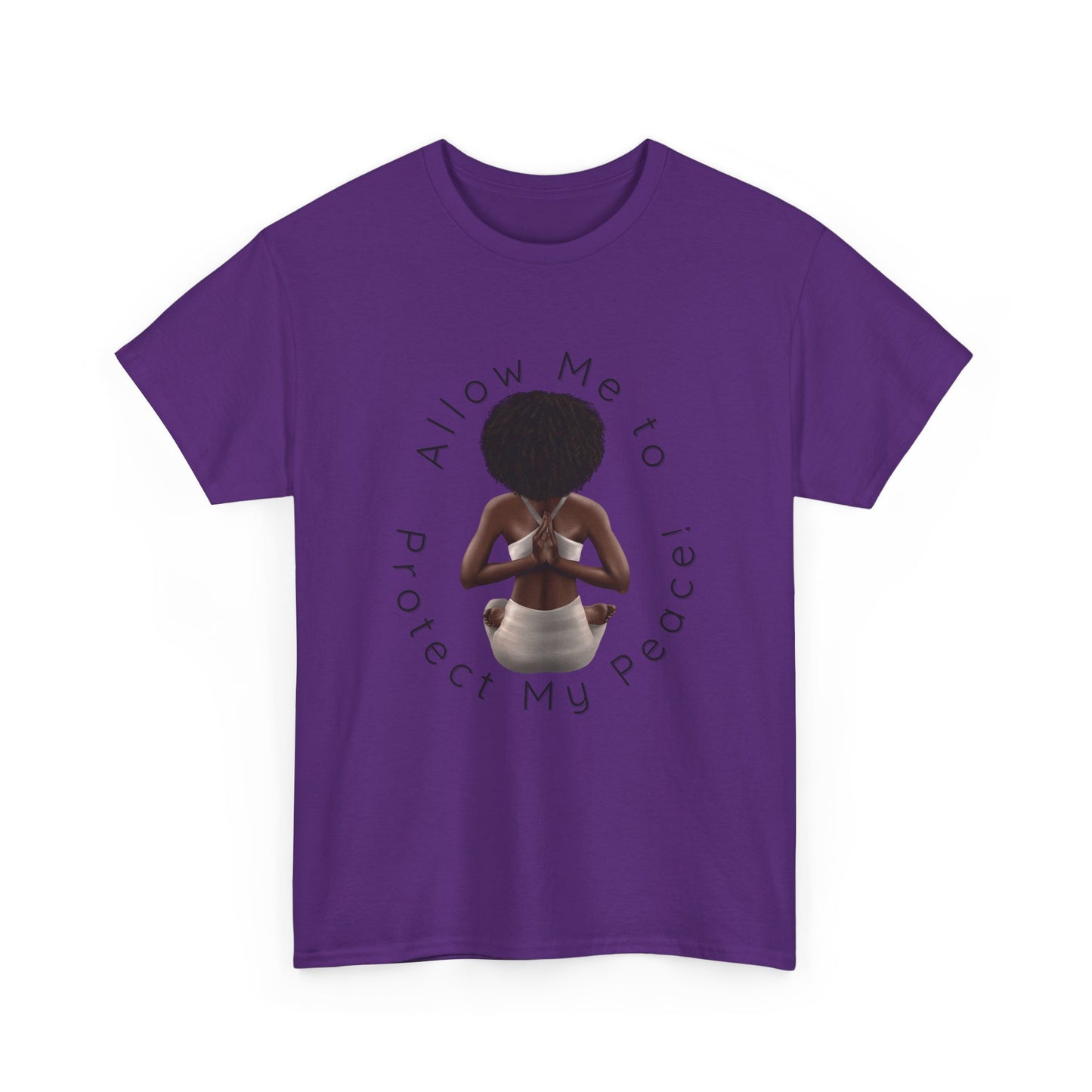 Protect My Peace Yoga Art - Afrocentric Serenity T-Shirt, Black History Month Shirts, T-Shirt Gift for Black Women, Gift for Yoga Enthusiast