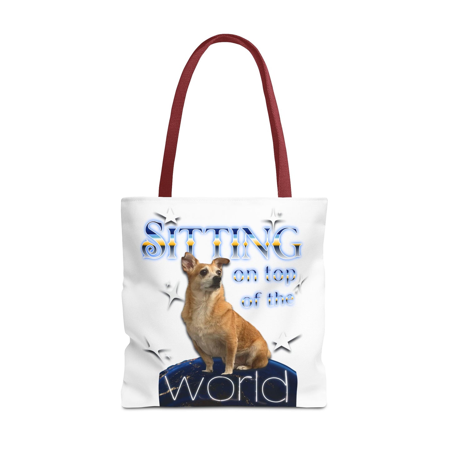 Personalized Tote Bag — "Sitting on Top of the World" Corgi Tote