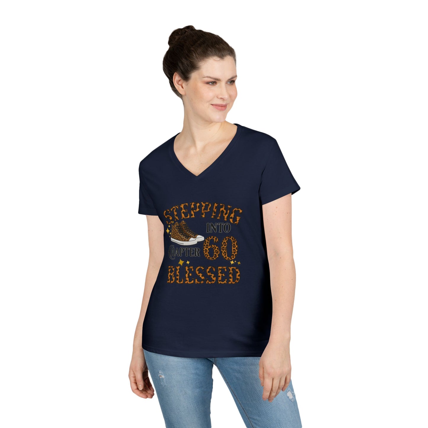Stepping Into Chapter 60 Blessed V-Neck Tee