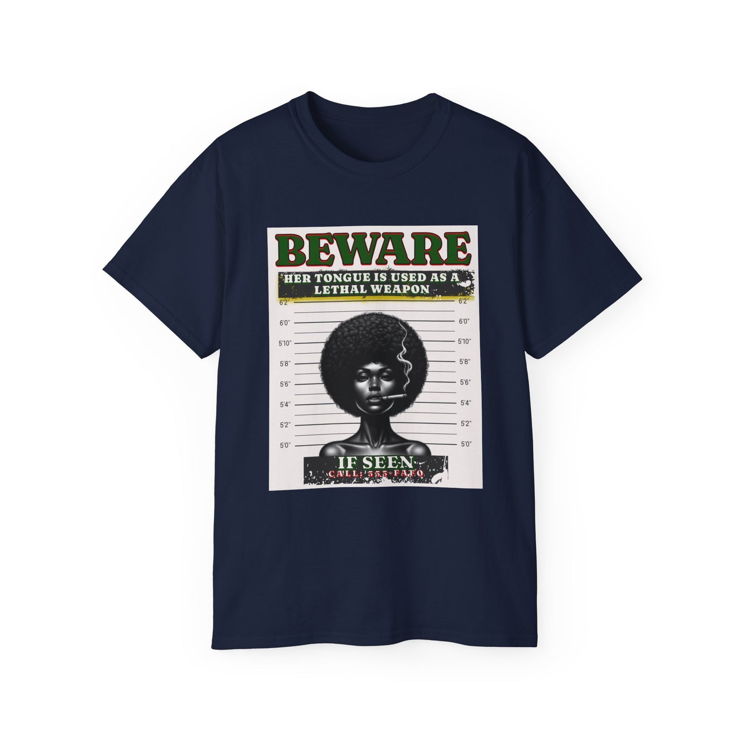 Empowering Graphic Tee, Her Tongue is a Lethal Weapon Shirt, FAFO Cotton T-Shirt, Inspirational Art Tee, Funny Trendy Gift for Friends