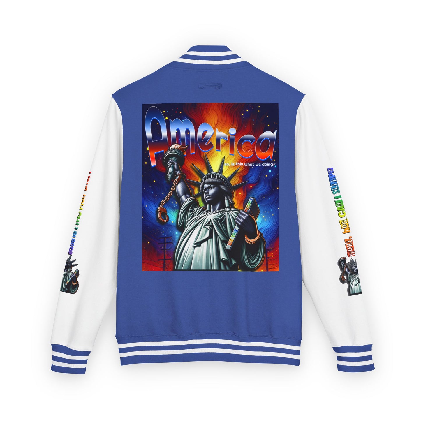 Letterman Jacket — 'America' Statue of Liberty Retro Graphic
