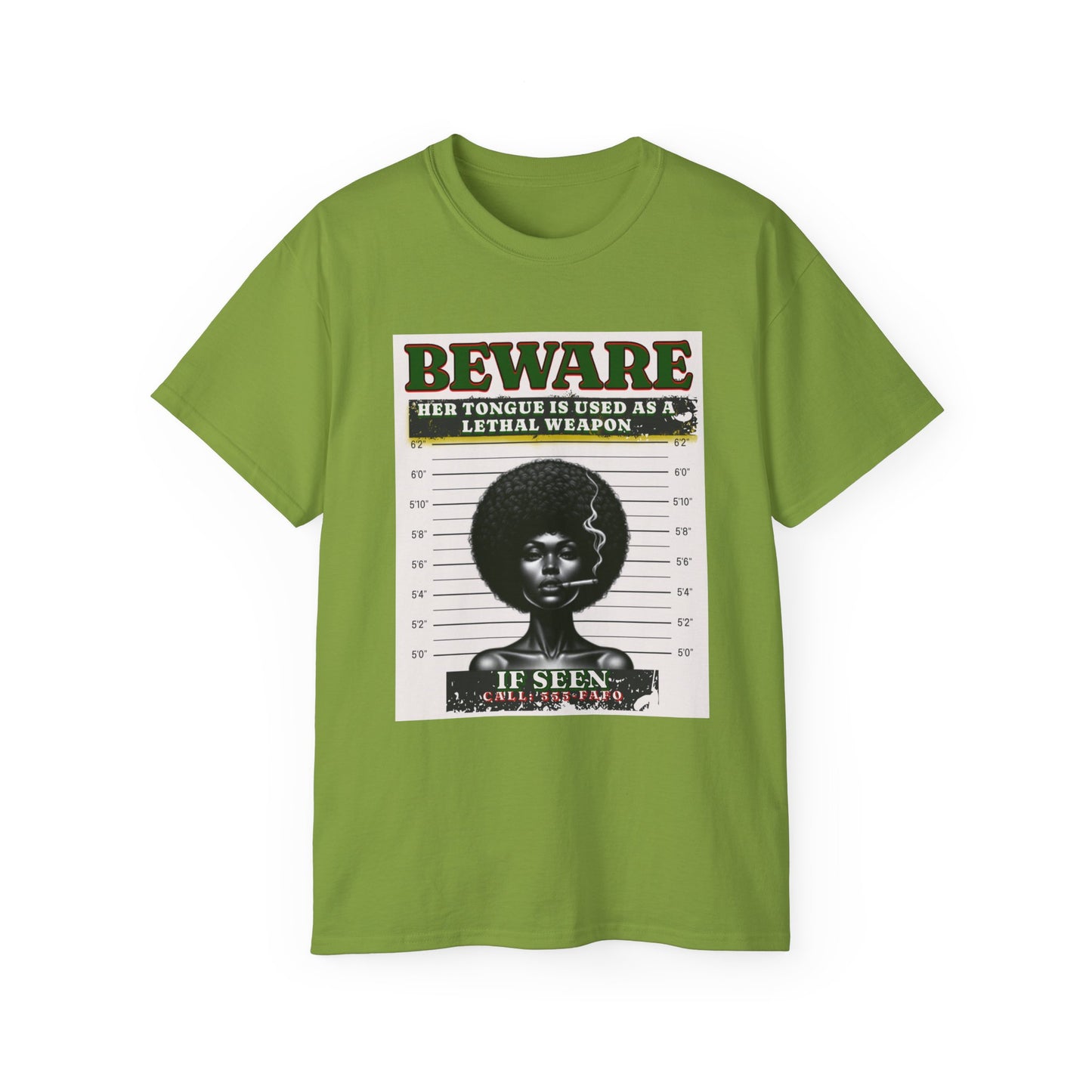 Empowering Graphic Tee, Her Tongue is a Lethal Weapon Shirt, FAFO Cotton T-Shirt, Inspirational Art Tee, Funny Trendy Gift for Friends
