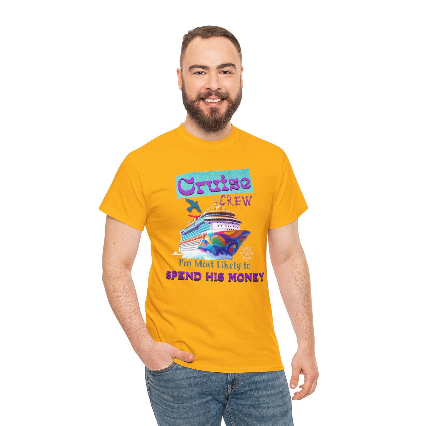 Funny Cruise Crew Tee, Vacation T-Shirt, Gift for Cruise Lovers, Vacation Humor Apparel, Travel Enthusiast Shirt, Spend His Money Tee