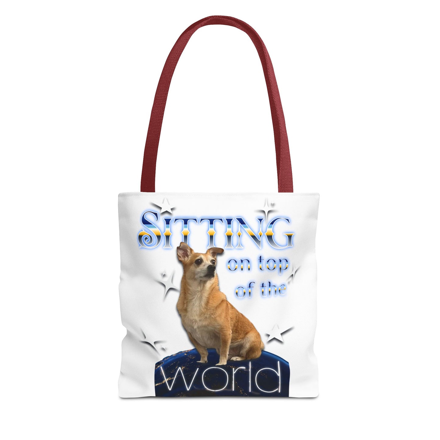 Personalized Tote Bag — "Sitting on Top of the World" Corgi Tote