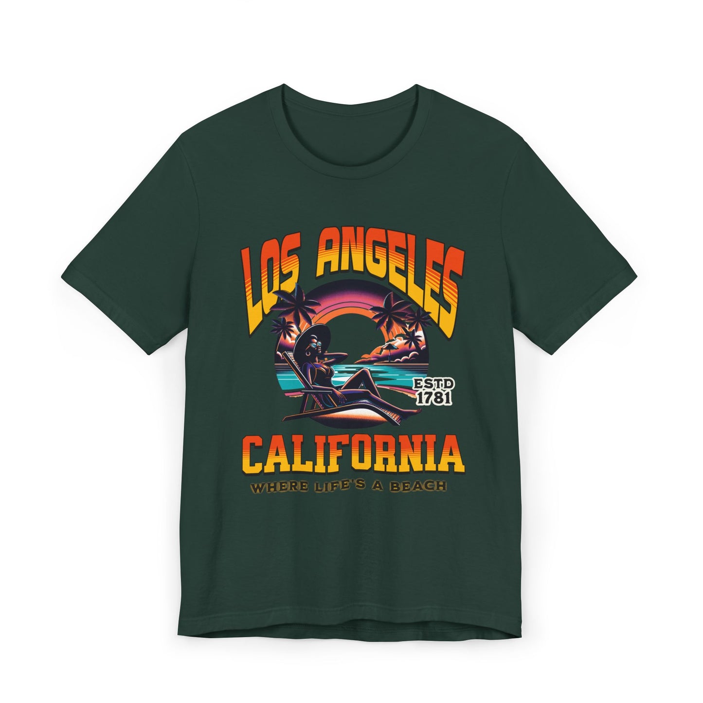 Los Angeles Vibes – “Where Life’s a Beach” Tee, Los Angeles Style Clothing, Beach Style T-Shirt, Rep Your City Los Angeles