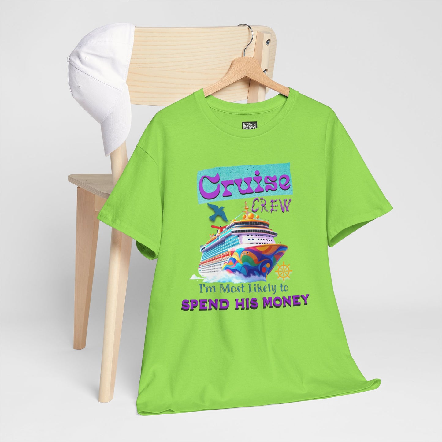 Funny Cruise Crew Tee, Vacation T-Shirt, Gift for Cruise Lovers, Vacation Humor Apparel, Travel Enthusiast Shirt, Spend His Money Tee