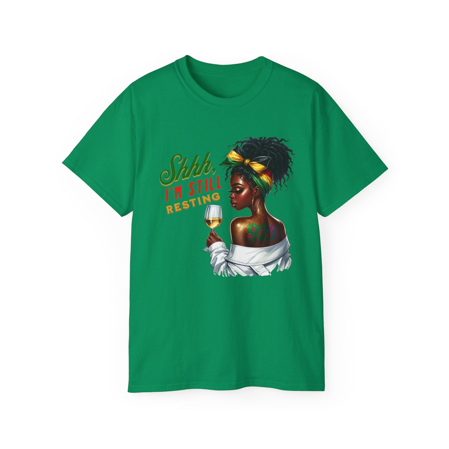 92% Black Women – Shhh, I’m Still Resting Tee, Melanin Magic Shirts, Black Women Empowerment Shirt, Black Excellence Tees, Self-Care & Rest