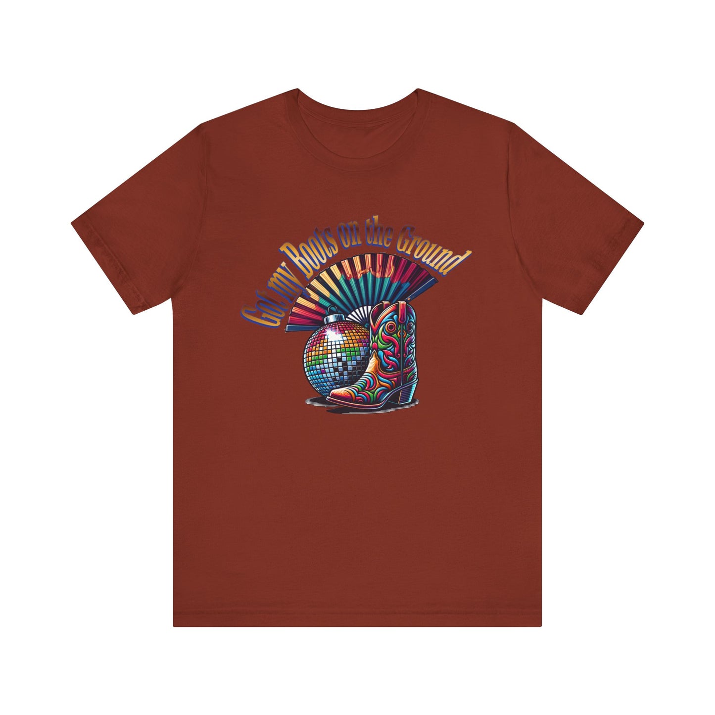 Boots on the Ground Groove Tee, Disco Ball Unisex Jersey Tee - Fun Tee for Latest Dance Crave Boots on the Ground Music Lovers