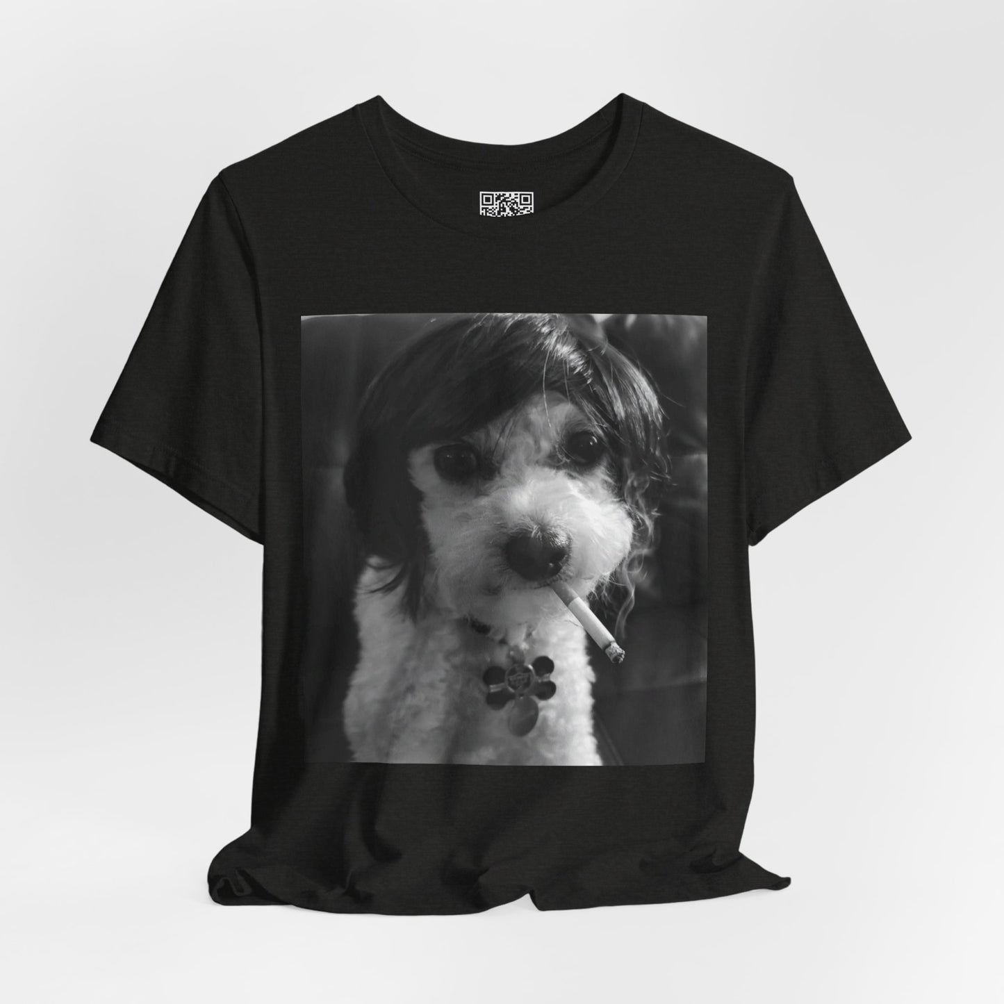 Personalized Dog Photo Tee — Retro Black & White Puppy Portrait T-Shirt