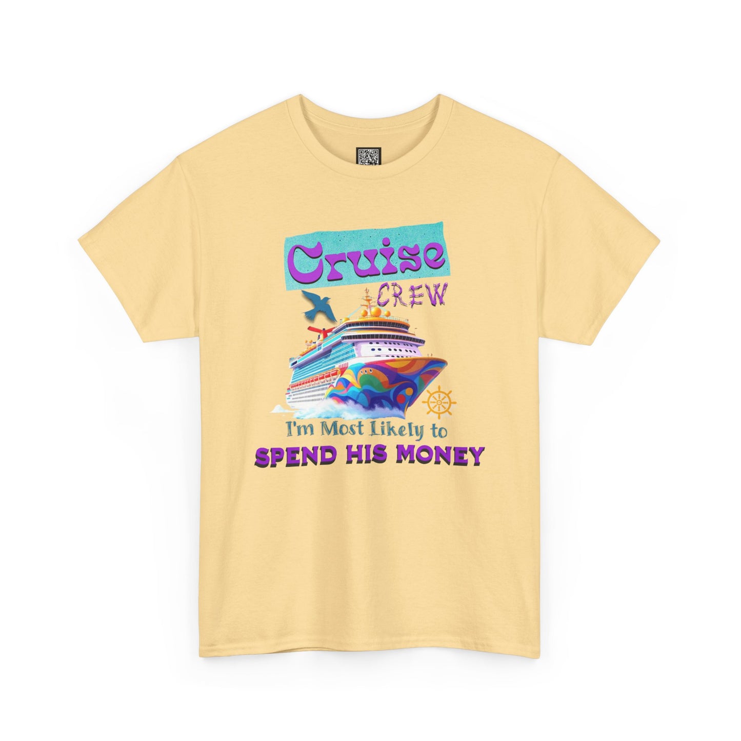 Funny Cruise Crew Tee, Vacation T-Shirt, Gift for Cruise Lovers, Vacation Humor Apparel, Travel Enthusiast Shirt, Spend His Money Tee