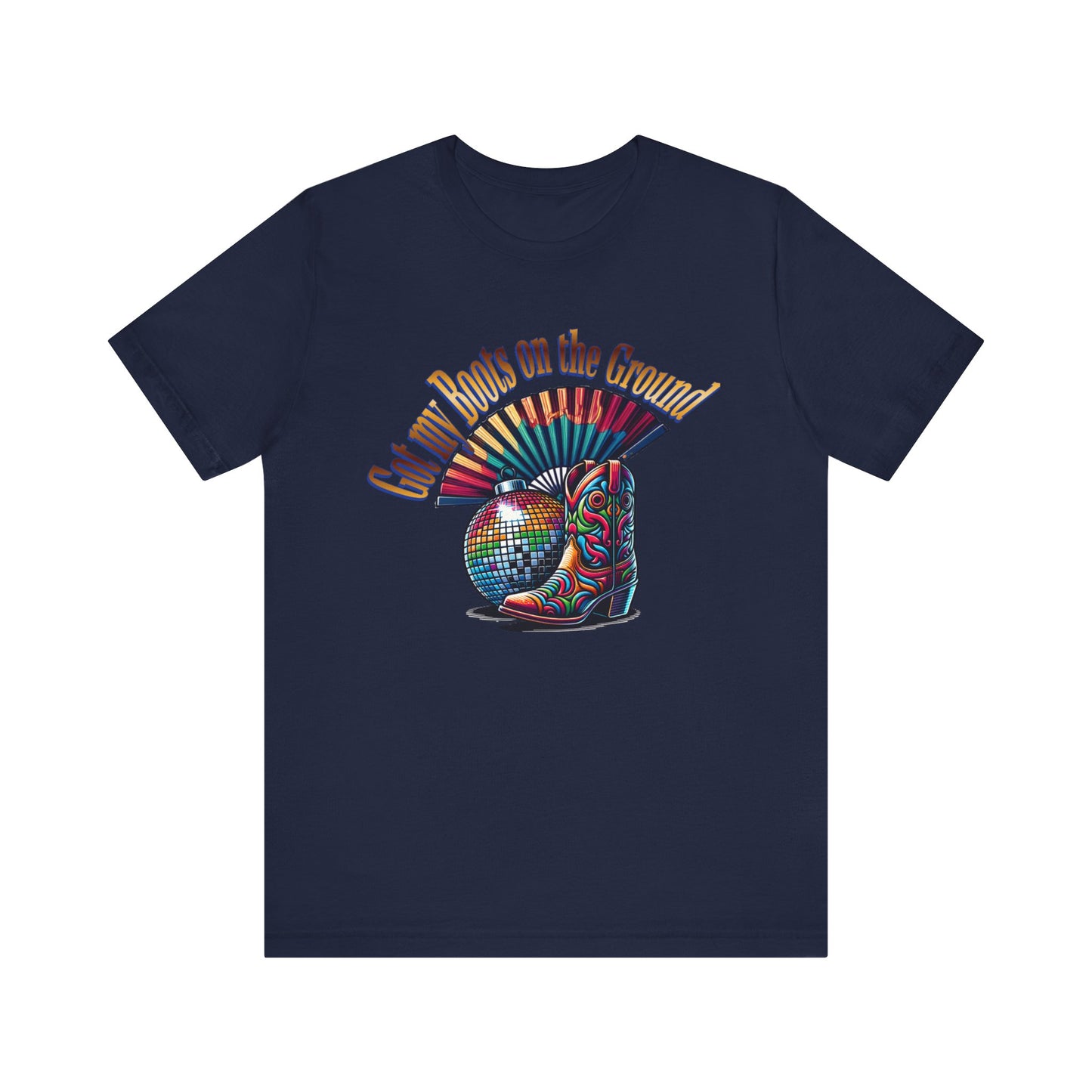 Boots on the Ground Groove Tee, Disco Ball Unisex Jersey Tee - Fun Tee for Latest Dance Crave Boots on the Ground Music Lovers