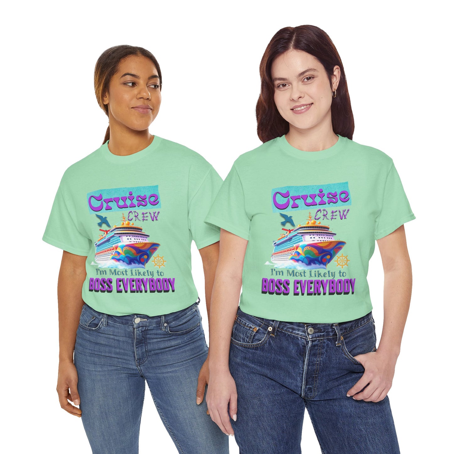Cruise Crew Heavy Cotton Tee - Fun Cruise Vacation Shirt, Cruise-themed Apparel, Travel Gift, Nautical Wear, Summer Adventure T-Shirt