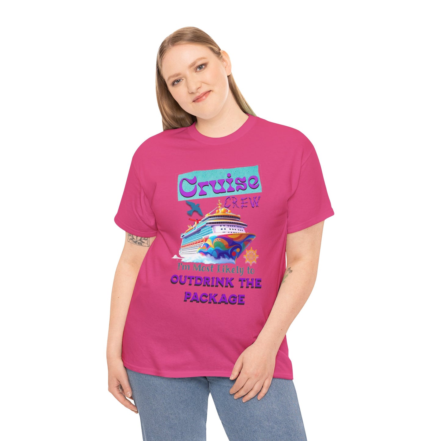 Cruise Crew Outdrink Package Tee | Fun Vacation T-Shirt | Perfect for Summer, Group Trips, Gifts, Drink Package T-Shirt for Cruise
