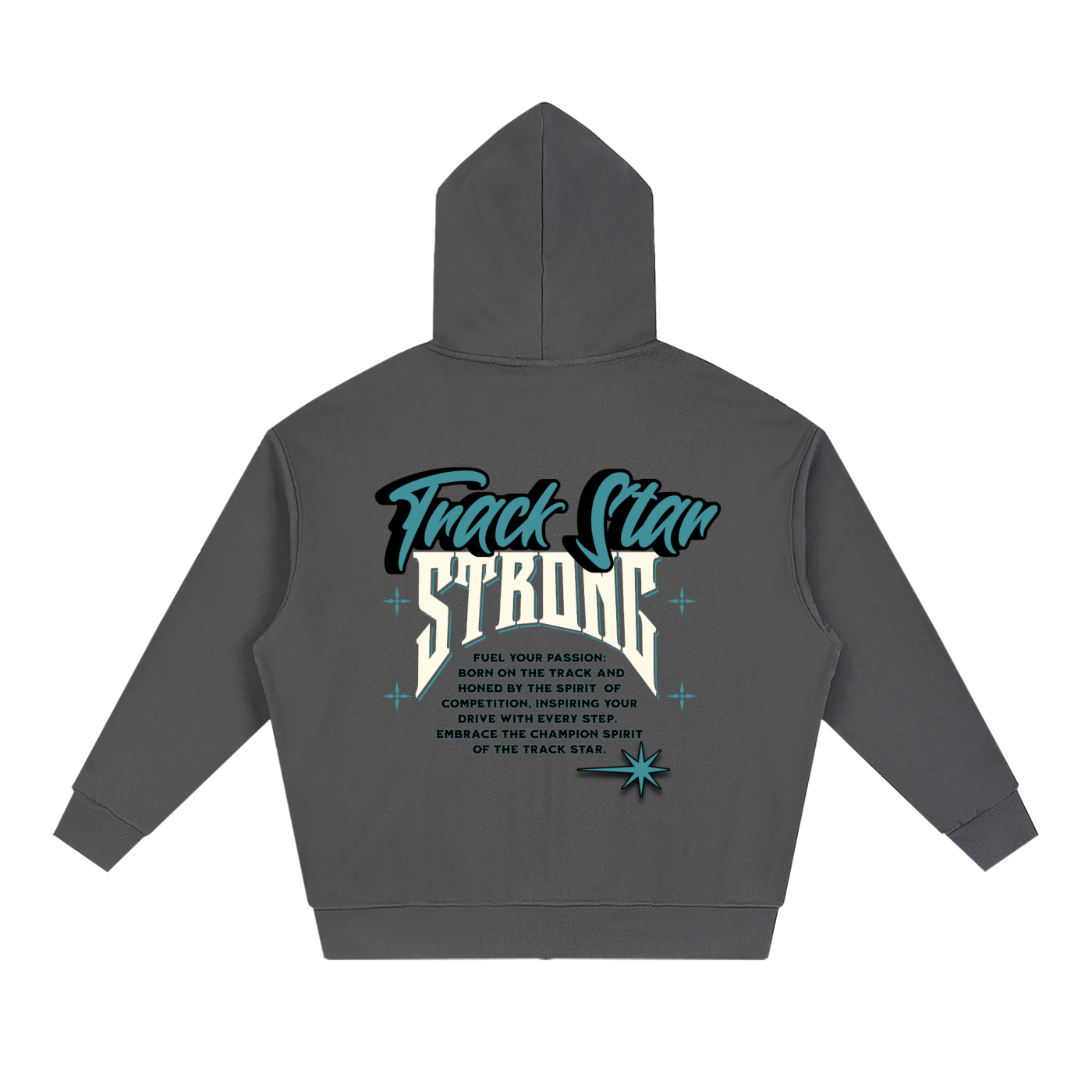 "Track Star" Unisex Full-Zip Drop Shoulder Hoodie